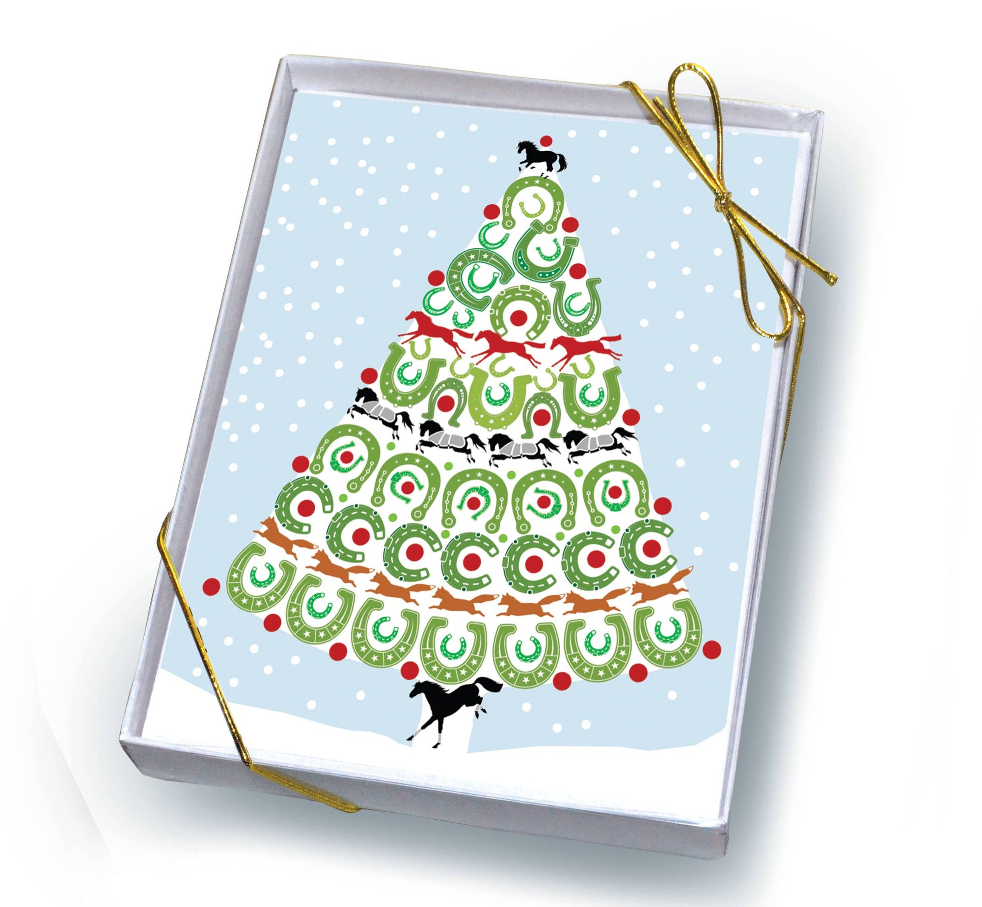 Horse Boxed Christmas Cards: Horse Shoe Tree