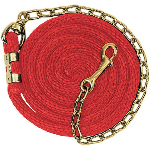 Weaver Poly Lead Rope with Brass Plated Swivel Chain 8+'
