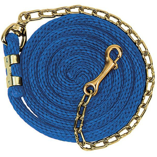 Weaver Poly Lead Rope with Brass Plated Swivel Chain 8+'