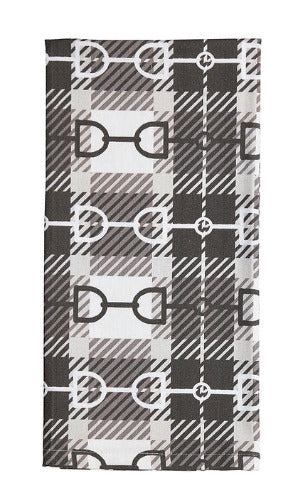 AWST Int' Flour Sack Snaffle Bit Plaid Kitchen Towel