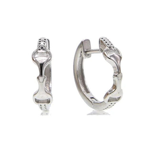 AWST Int'l Sterling Silver Snaffle Bit Hoop Earrings