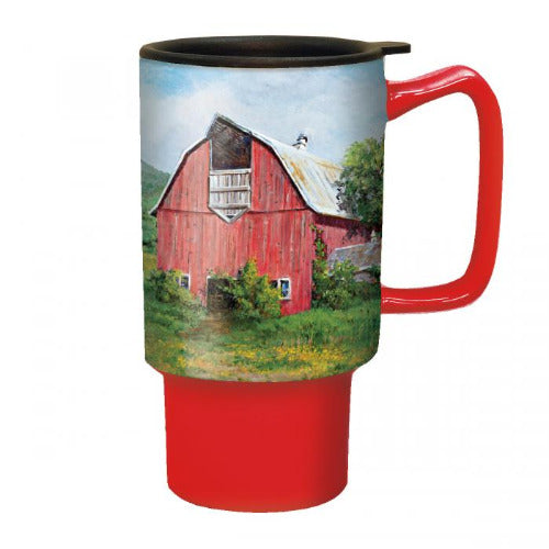 Ceramic Travel Mug -Red Barn