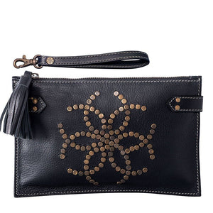 Cavalier Leather clutch - Black Leather