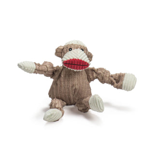 HuggleHounds - Stuey Sock Monkey Knottie®  Plush Dog Toy: Small