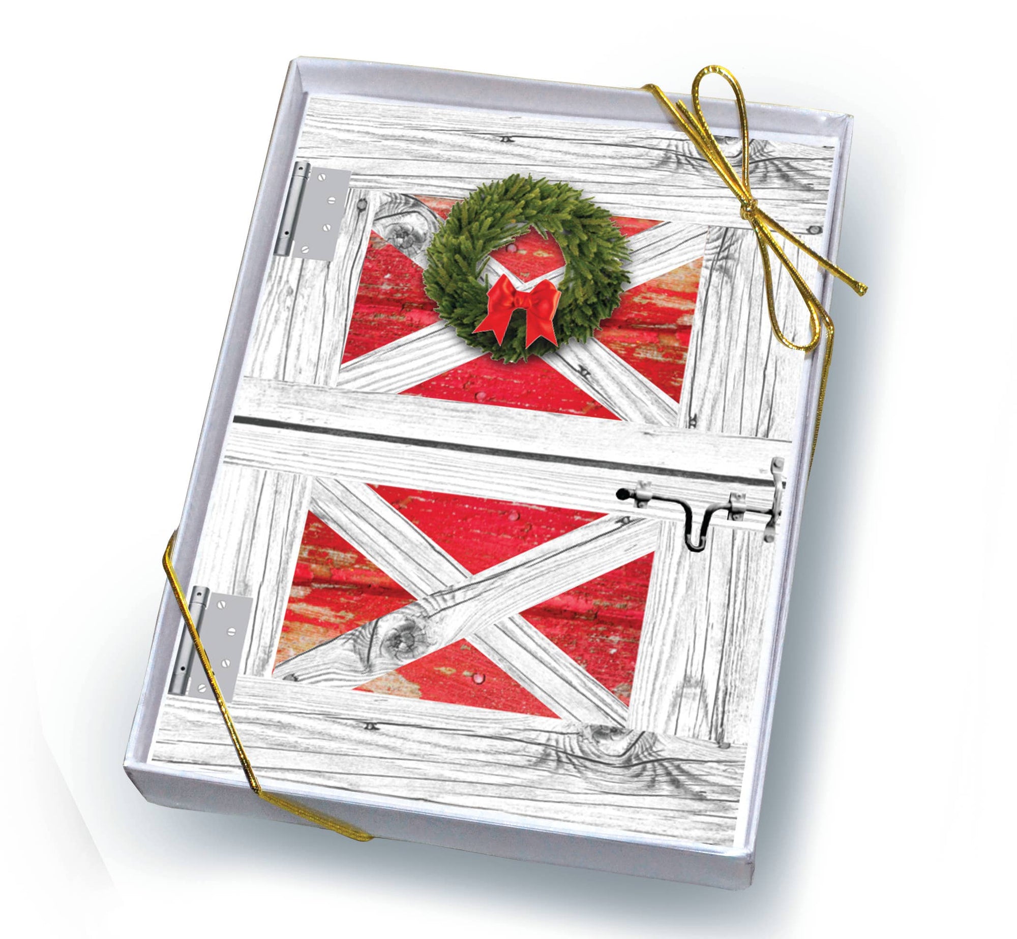 Horse Boxed Christmas Cards: Barn Door w/Wreath