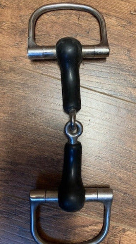 GENTLY USED- JP Korsteel Rubber Mouth Dee Ring Bit 5IN