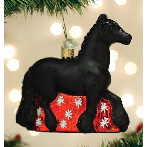 Old World Christmas Friesian Horse Ornament