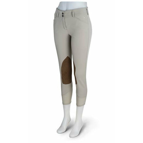 RJ Classics Ladies Gulf Natural Rise Front Zip Knee Patch Breech CLOSEOUT