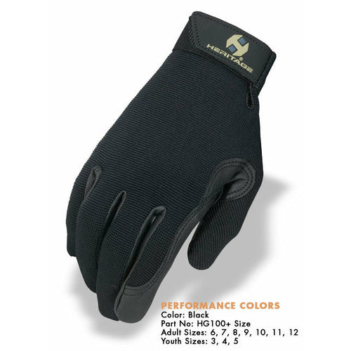 Heritage Performance Glove - Black - CarouselHorseTack.com