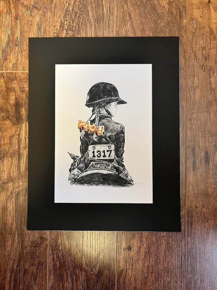 Pen & Ink Matted Print - Pony Rider SALE