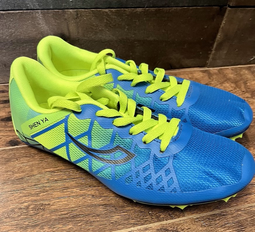 Shen Ya Track Spike Shoe - Turquoise / Yellow -  US Mens 7 / Womens 9