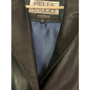 Wilson's Pelle Studio Black Leather Men's Jacket - Size Large