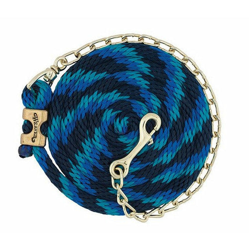 Weaver Poly Lead Rope with Brass Plated Swivel Chain 8+'
