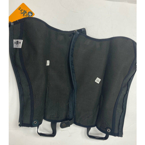 GENTLY USED- Saxon Equileather Half Chaps Black Medium Adult