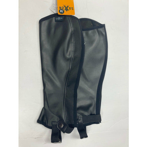 GENTLY USED- Saxon Equileather Half Chaps Black Medium Adult