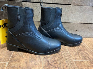 Saxon Syntovia Ladies Zip Paddock Boots 6.5 Black- NEW WITHOUT BOX