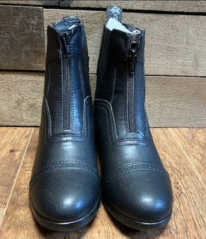 Saxon Syntovia Ladies Zip Paddock Boots 6.5 Black- NEW WITHOUT BOX