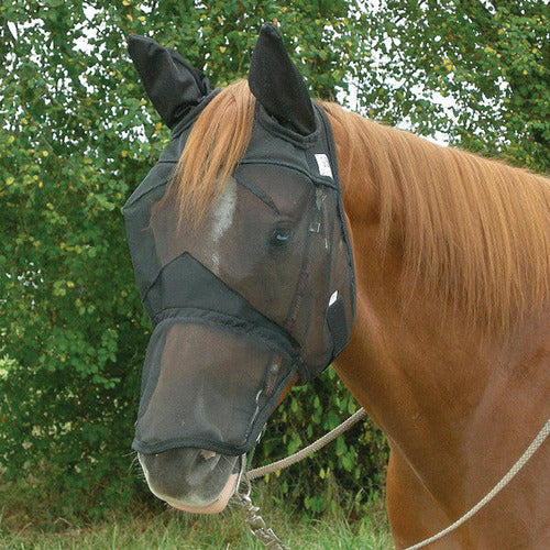 Cashel Quiet Ride Long Nose Fly Mask with Ears - CarouselHorseTack.com