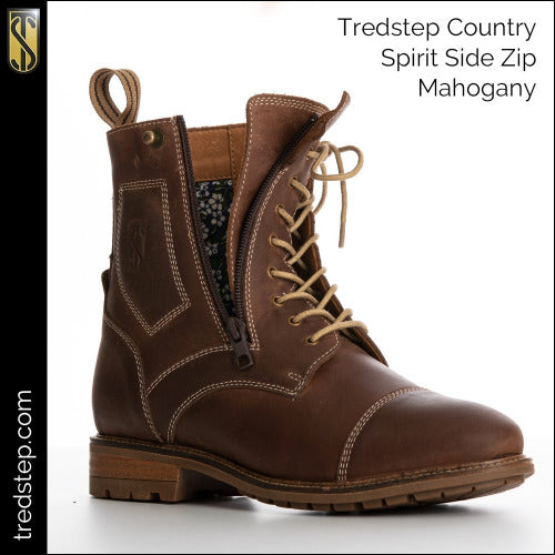 Tredstep Spirit Side Zip Country Boots Mahogany SALE