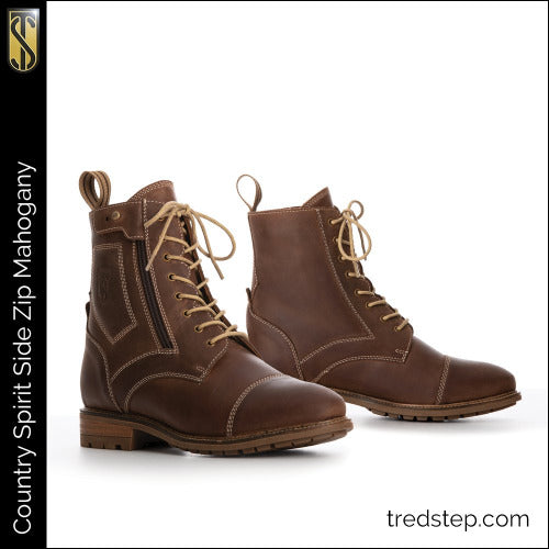 Tredstep Spirit Side Zip Country Boots Mahogany SALE