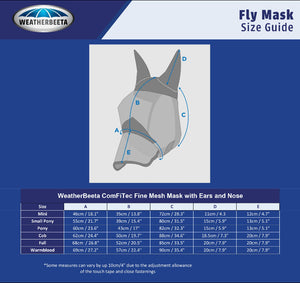 Weatherbeeta ComFiTec Fine Mesh Mask with Ears and Nose CLOSEOUT