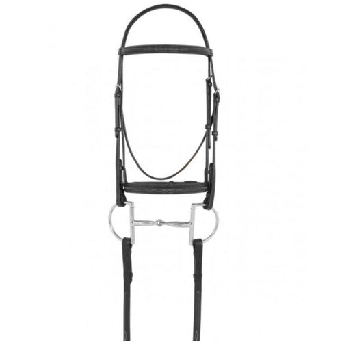 Camelot Fancy Raised Padded Bridle with Laced Reins - Horse / Black