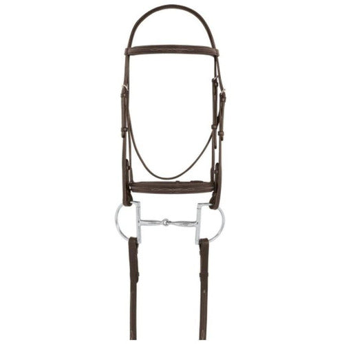 Camelot Fancy Raised Padded Bridle with Laced Reins - Pony / Brown