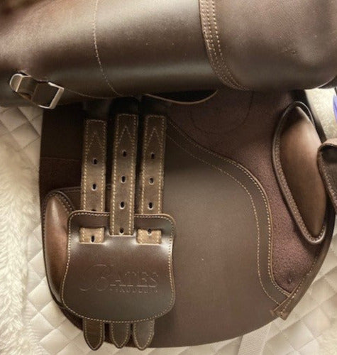 TEST RIDE/DEMO- Bates Caprilli Close Contact Plus Saddle with Luxe Leather BROWN 17.5IN REG FLAP
