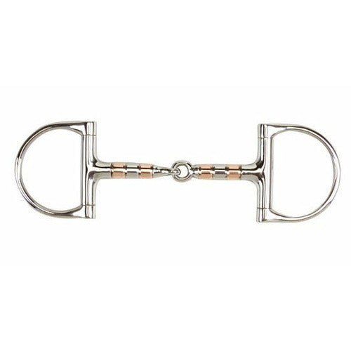 Korsteel Stainless Steel Copper & Steel Rollers Jointed Dee Ring Snaffle Bit