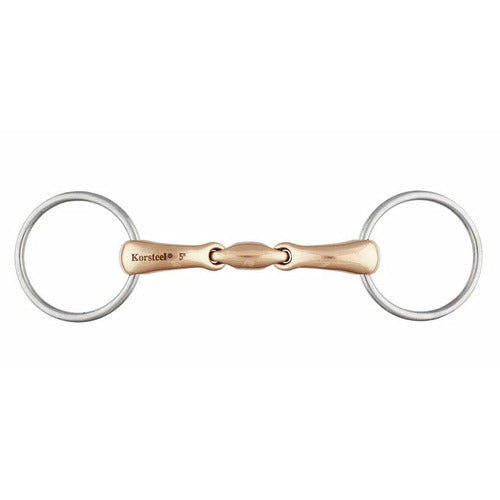 JP Korsteel Stainless Steel Copper Mouth Oval Link Loose Ring Snaffle Bit