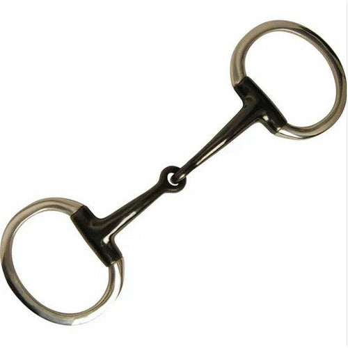 JP KORSTEEL Blue Steel Jointed Eggbutt Horse Snaffle Bit, 5-in