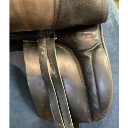 GENTLY USED- Pastene Sheffield Dressage Saddle Black 16.5in Seat