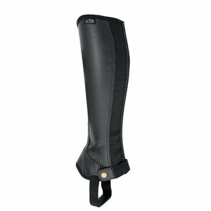 Saxon Equileather Black Half Chaps - CarouselHorseTack.com