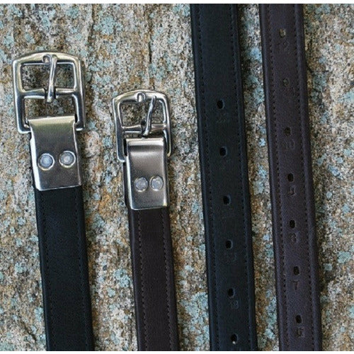 Black Oak Calf Lined Riveted Buckle Stirrup Leathers - CarouselHorseTack.com